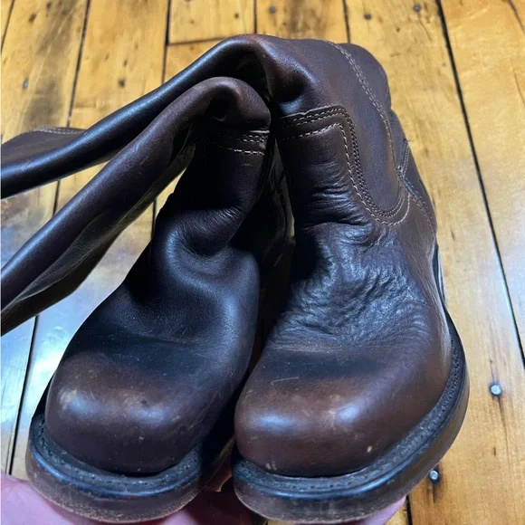 Vintage Frye Campus 14L Boots Women 6 M Brown Distressed Square Toe Western - Picture 5 of 9